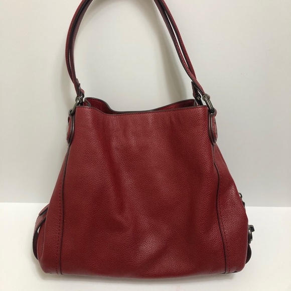 Coach Red Leather Satchel Bag - Picture 5 of 14